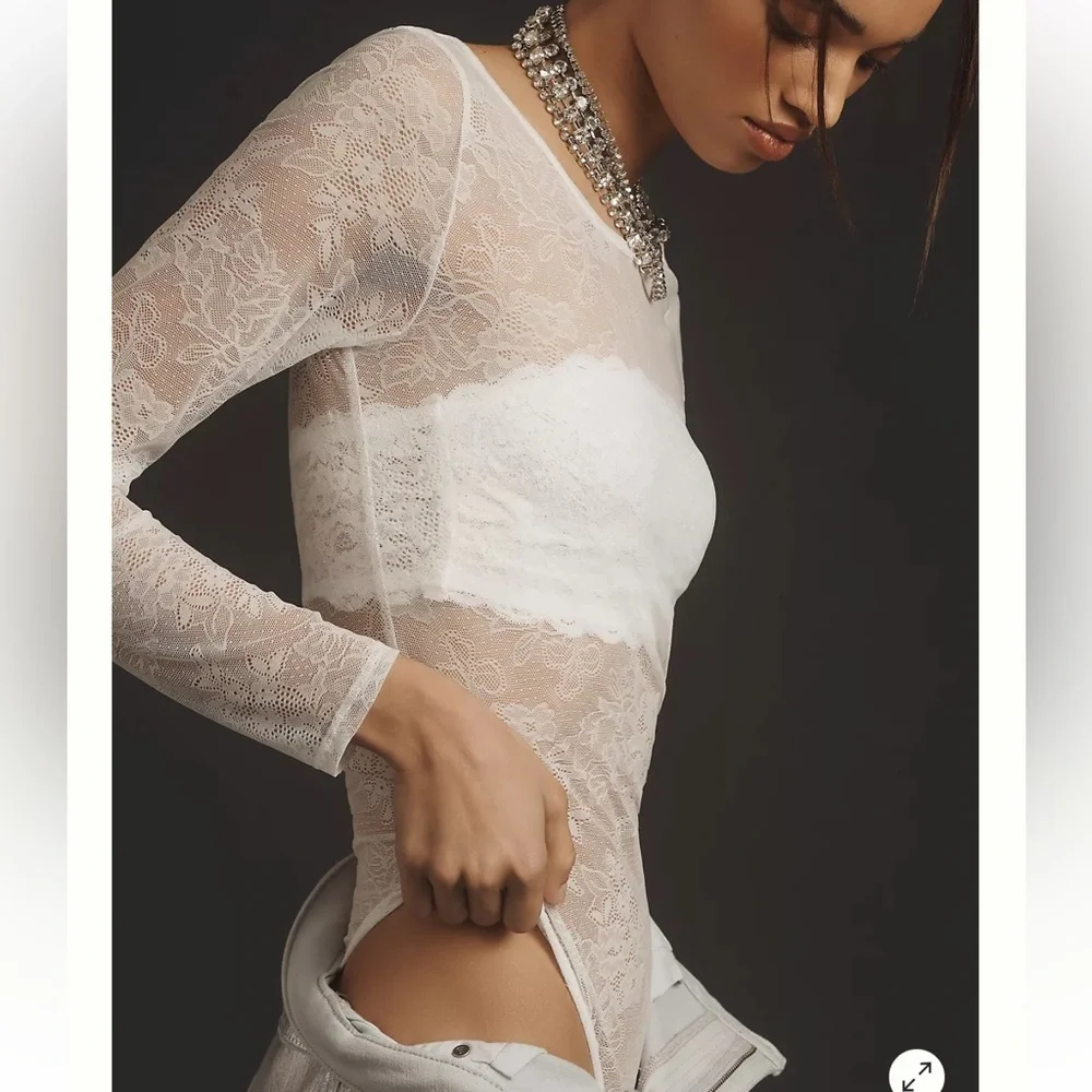 Anthropologie Harlowe Lace Bodysuit